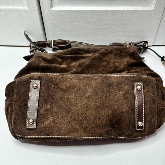 DOONEY & BOURKE Dark Brown Suede Dillen Pocket Sac Satchel - Picture 4 of 5